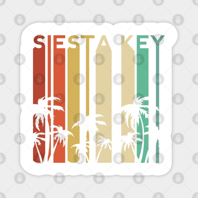 Siesta Key Florida Beach Retro State Summer Keys Vintage Miami Orlando FL Sun Magnet by Shirtsurf