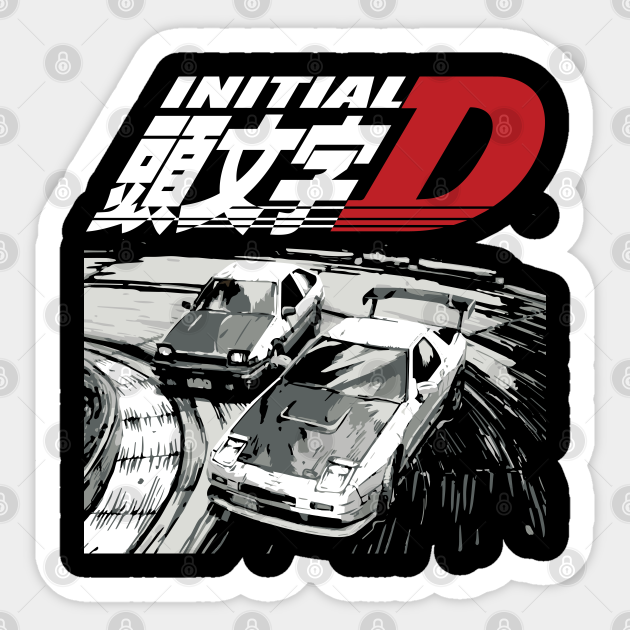 AE86 Corolla vs FC RX-7 Tandem Drifting Racing - Initial D - Sticker