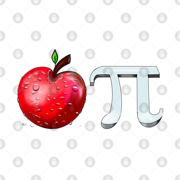 Apple Pi - funny physics mathematics student maths teacher gift humor humour pun. Mathematical constant pi in 3d by Artonmytee