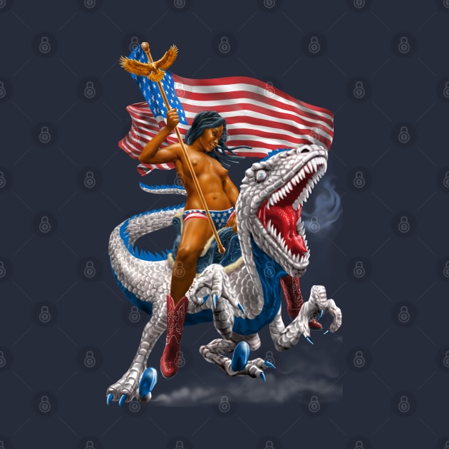 Rodeo Velociraptor or Patriosaur by AyotaIllustration