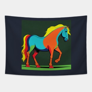 Colourful Horse in Colour block style Tapestry