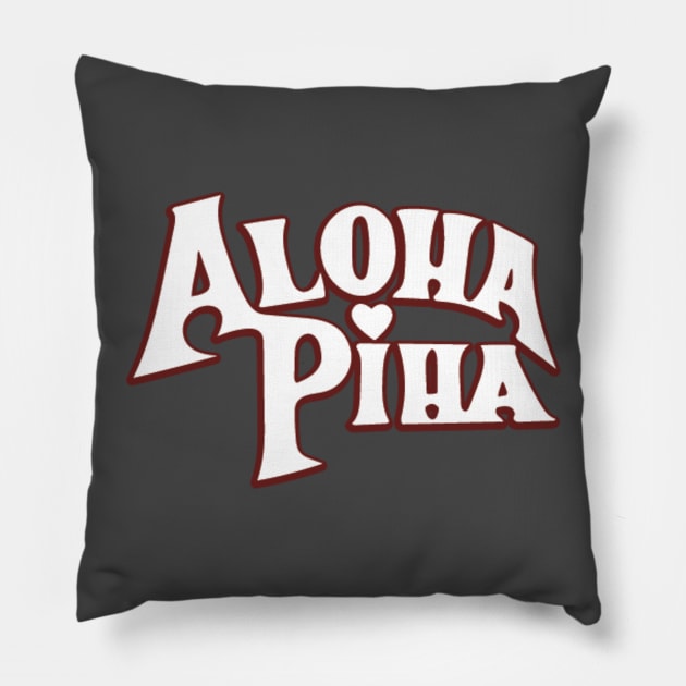 Aloha Piha logo Pillow by William Gilliam