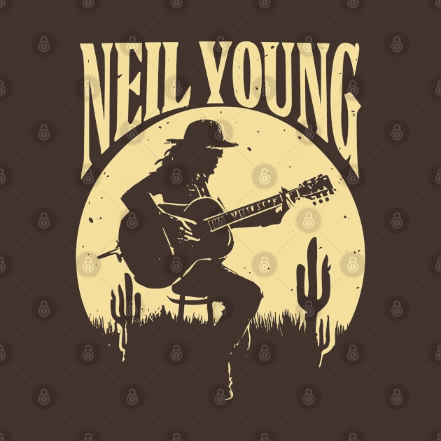 Neil Young - Vintage Silhouette by elegantelite