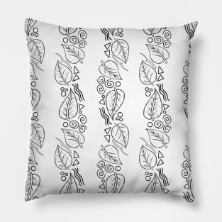 Leaf Doodle Seamless Surface Pattern Design Pillow