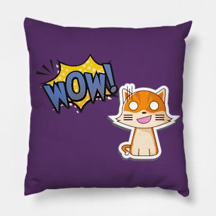 Cat Wow t-shirt Pillow