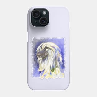 Afghan Hound head study. Masked Cream. Phone Case