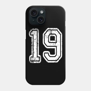 Number 19 Grungy in white Phone Case