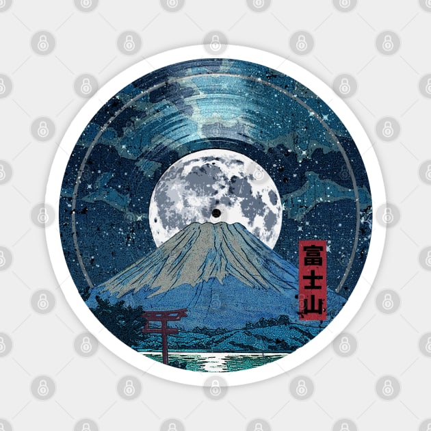 Mt. Fuji Night LP Sky Magnet by robotface