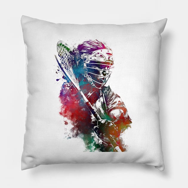 Lacrosse sport art #lacrosse #sport Pillow by JBJart