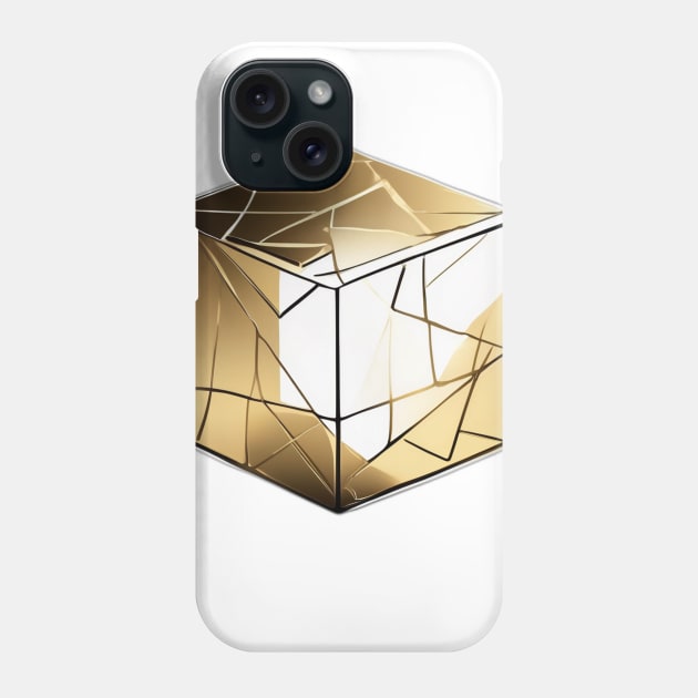 Rubic Cube Gold Shadow Silhouette Anime Style Collection No. 388 Phone Case by cornelliusy