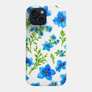 flowers  patterns blue purple coloration pigment hue tint colour tone light colorful Phone Case