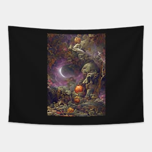 HALLOWEEN IN THE ENCHANTED FOREST Tapestry