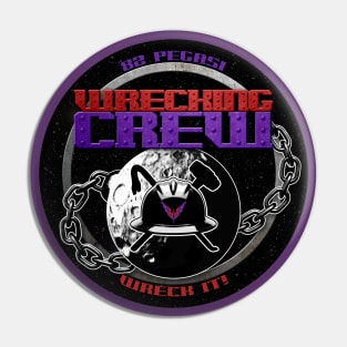 Wrecking Crew Logo Circle - Black Background Pin