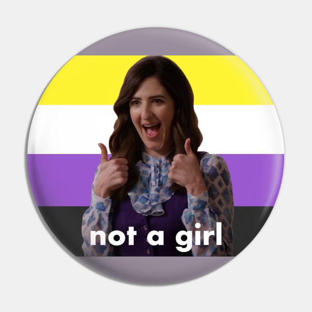 Nonbinary Janet “Not a Girl” (The Good Place) Pin by bunky