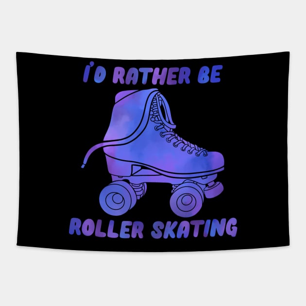 I’d Rather be Roller Skating Blue Tapestry by RiaoraCreations