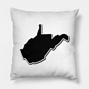 Black West Virginia Outline Pillow