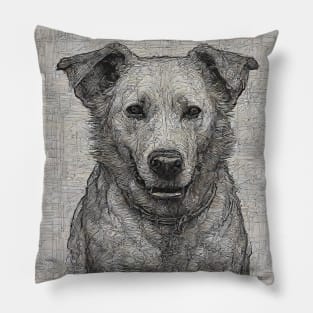 Dog Sketch Design Pillow