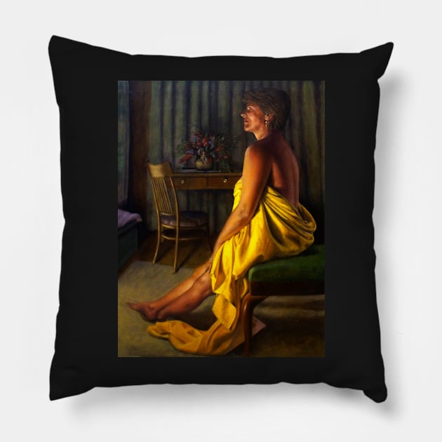 Fireside Figure Pillow by AvrilThomasart