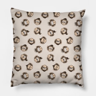 Monkey Faces Pattern Pillow