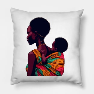 Afrocentric Mother And Baby Pillow
