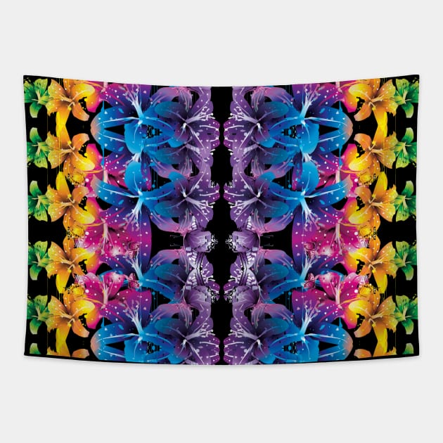 Colorful Flowers Tapestry by MONMON-75