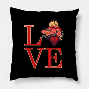 Immaculate Heart of Mary Blessed Mother Catholic Vintage Pillow