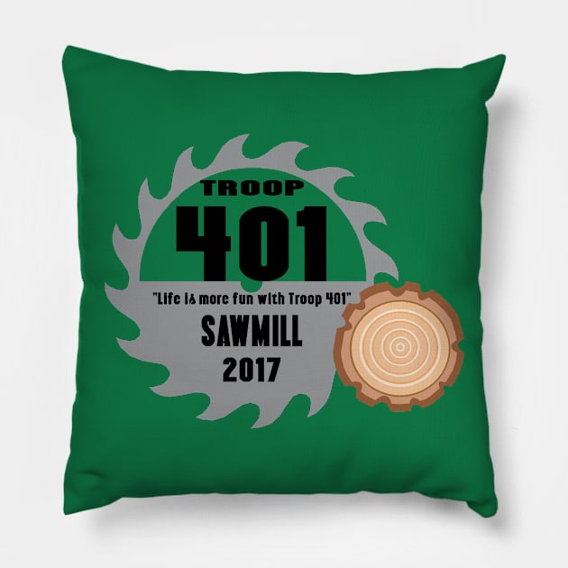 401 Camp Shirt Summer 2017 Pillow by Troop401