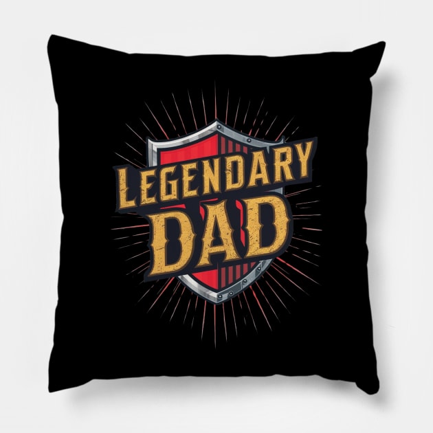 Fathers Day Worlds Best Dad Father Birthday Gift For Daddy New Dad To Be Funny Present Myth Legend Humour Graphic Pillow by DeanWardDesigns