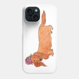 Dachshund with flower Phone Case