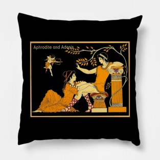 Greek Gods Aphrodite and Adonis With Cupid Print Pillow