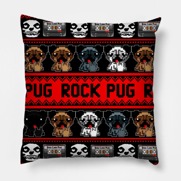 Pug Rock Pillow by darklordpug