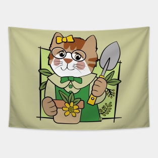 Cat Flower Gardening Tapestry