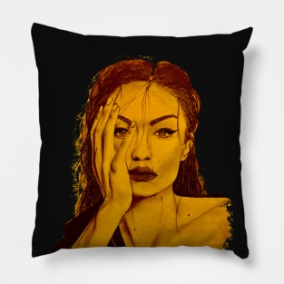 Gigi hadid portrait Pillow