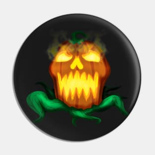 Scary Pumpkin Skull Pin