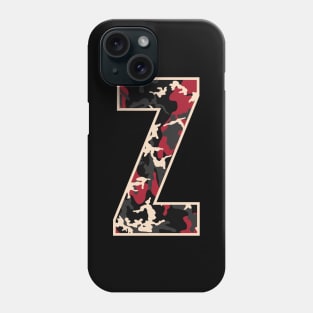 Initial Capital Letter Z Camo Alphabet Gift Women Men Boys Girls Phone Case