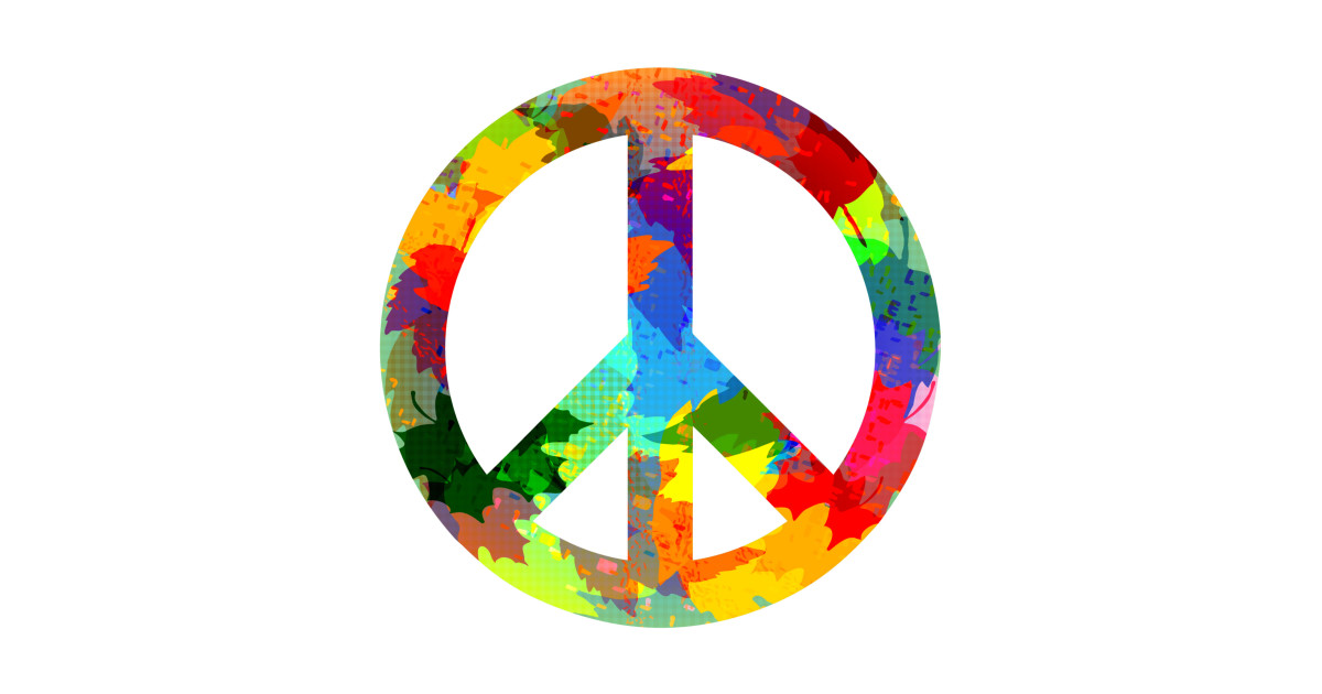 Peace symbol bright colors hippie style - Peace Symbol - T-Shirt | TeePublic