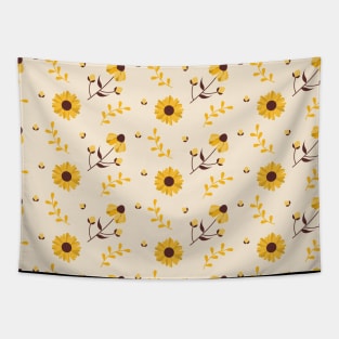 Cute Sunflower Print Tapestry