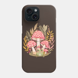 Cute Cottagecore vintage frog and mushrooms design Phone Case