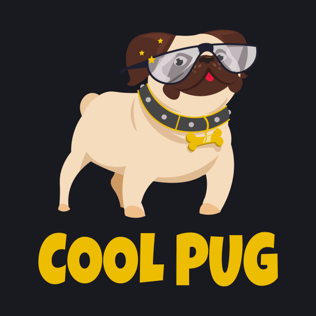 Cool Pug funny Dog Puppy Kids Gift by Foxxy Merch