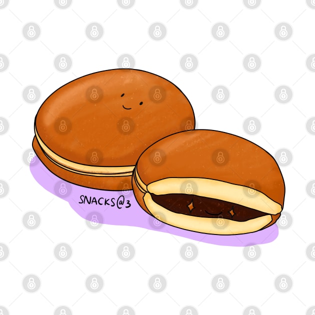 Delicious dorayaki with red bean paste by Snacks At 3