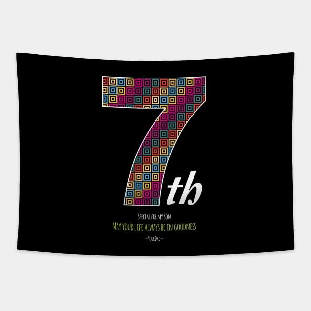 Simple Design, "Special For My Son 7th" Tapestry by ZUNAIRA