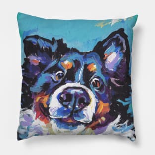 Bernese Mountain Dog Bright colorful Pop Art Pillow