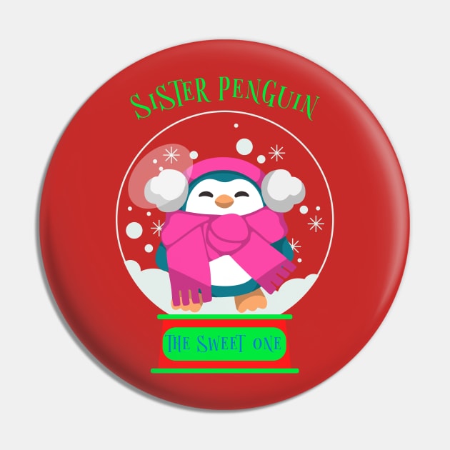 Matching Christmas Family, Sister Penguin Pin by Feminist Foodie