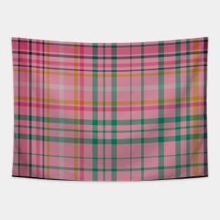 Graceful Dahlia Plaid Tapestry