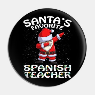 Santas Favorite Spanish Teacher Christmas Pin