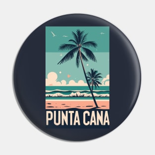 A Vintage Travel Art of Punta Cana - Dominican Republic Pin