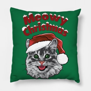 Meowy Christmas Pillow