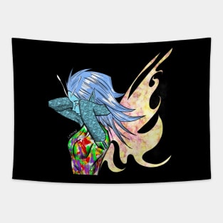 pixie girl ecopop marine in color art Tapestry