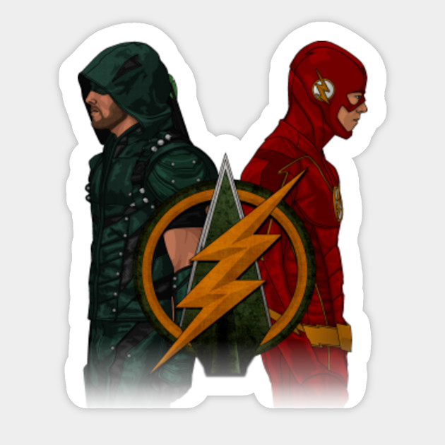 Green Arrow And The Flash Arrow Sticker Teepublic