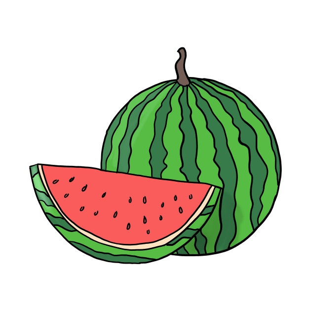 Watermelon hand drawn fruits summer by Mesyo